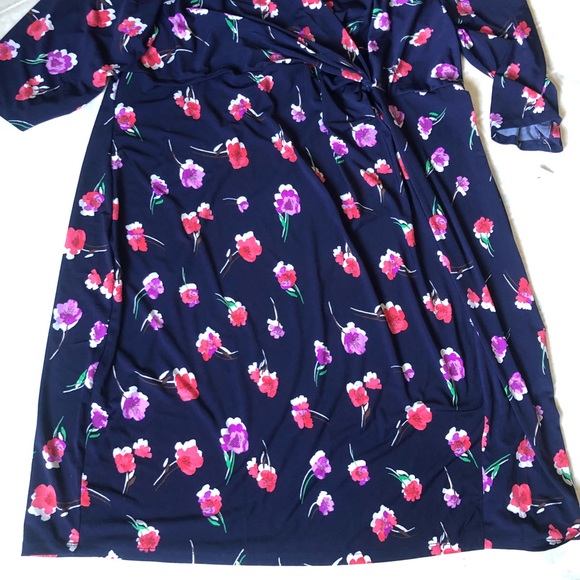 Oh Baby by Motherhood Navy Blue Faux Wrap Dress - Picture 6 of 6